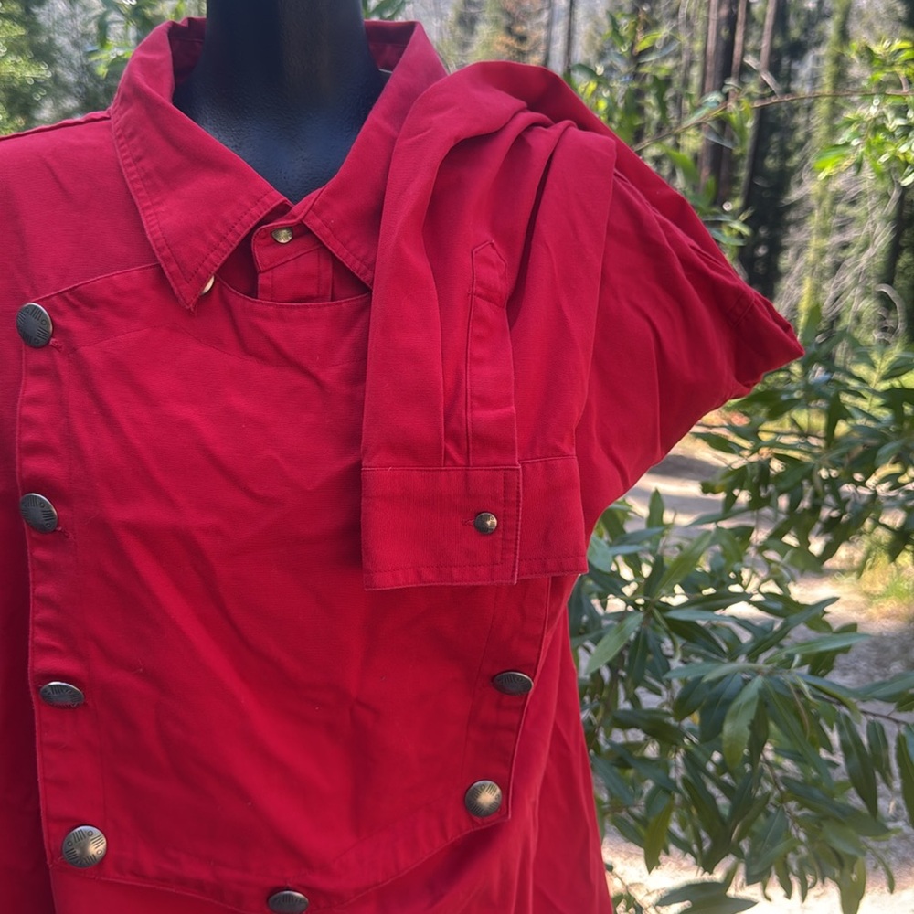 Scully NWOT Classic Bib Western Calvary Red Heavy Duty Cotton Button up sz XXL! - Picture 6 of 13